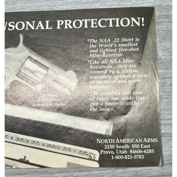 North American Arms Purse/Sonal Protection Vintage Print Ad 1990s Mini Revolver - Picture 5 of 6